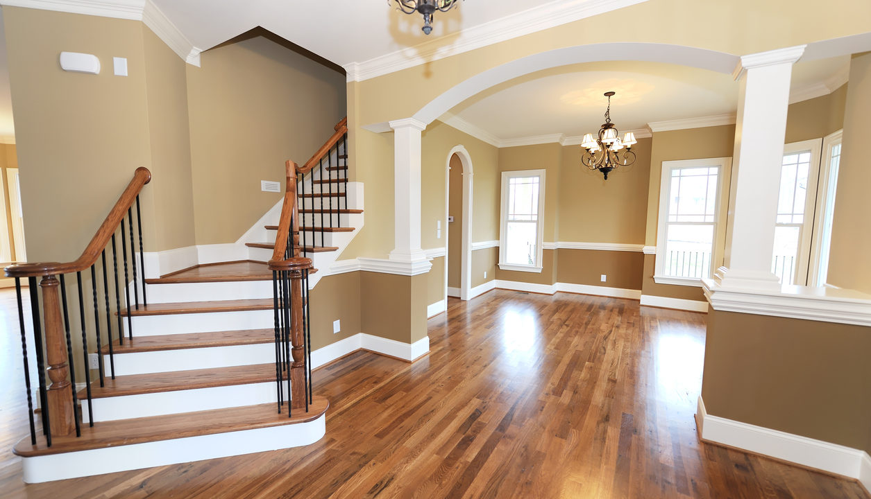 Home interior with hardwoods